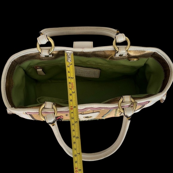 Coach Limited Edition Ladybug Leafy Crystal Woven Leather Shoulder Bag - Picture 14 of 15